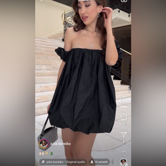 ZARA VOLUMINOUS TAFFETA DRESS ZW COLLECTION BLACK | 9374/652 330/018 - Picture 5 of 6